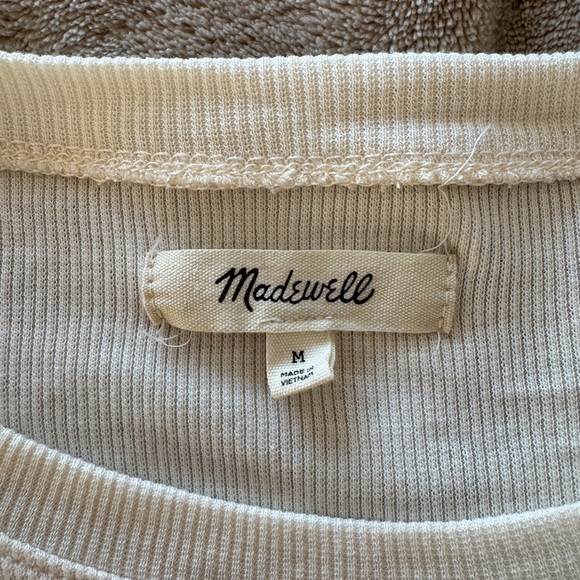 Madewell Brightside Supercrop Crewneck Long-Sleeve Tee Antique Cream M - Picture 4 of 7